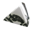 The Classic Black And White Triangle Card Holder Hand Painted Paku Pakis c/w Pen Holder.